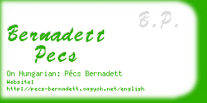 bernadett pecs business card