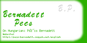 bernadett pecs business card